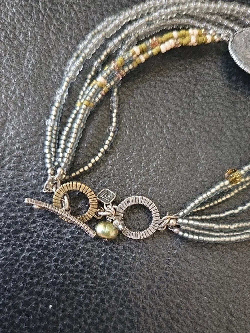 Silpada Live Life Multistrand Beaded Bracelet - Silver & Pale Yellow Accents